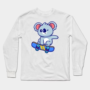 Cute Koala Playing Skateboard Long Sleeve T-Shirt